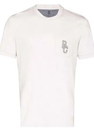 Brunello Cucinelli футболка с вышитым логотипом