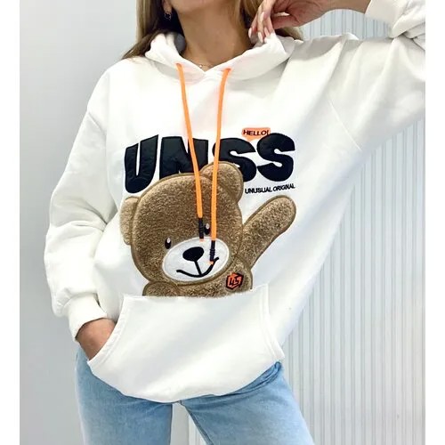 Худи, размер m/l, s, белый, серый