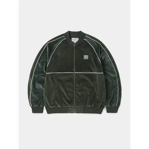 Толстовка thisisneverthat Velour Track Jacket, размер M, зеленый