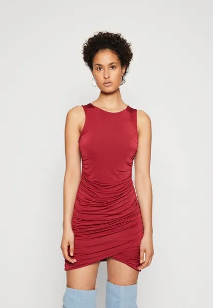 Платье из джерси CARLA ROUCHED MINI DRESS WAL G., Бордо