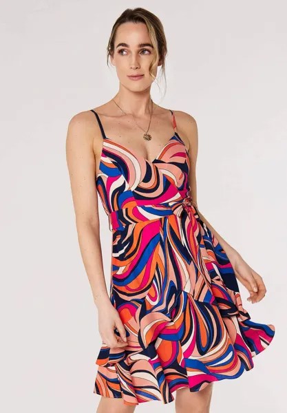 Летнее платье SWIRL RUFFLE CAMI Apricot, синий