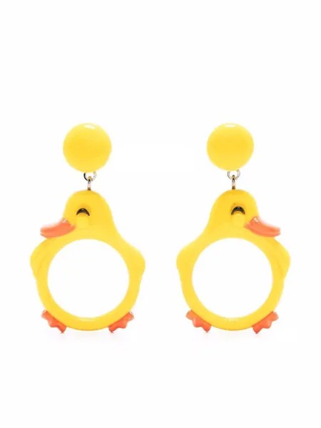 Moschino серьги-клипсы Duck