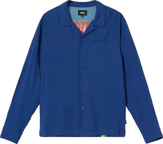 Рубашка Stussy Big Poppy Long-Sleeve Shirt 'Blue', синий