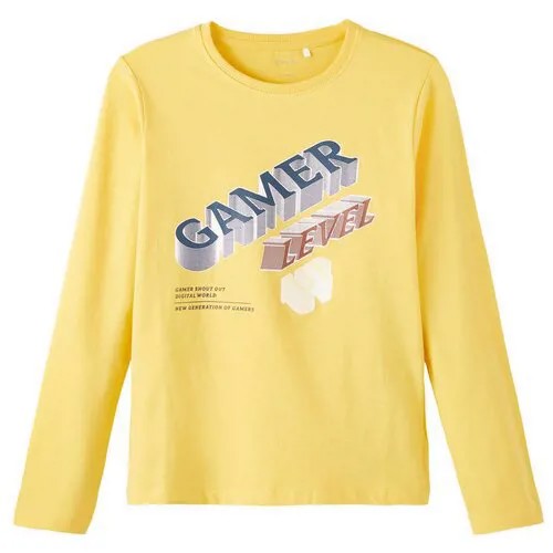 Name it, футболка для мальчика С длинным рукавом, Цвет: желтый, размер: 116