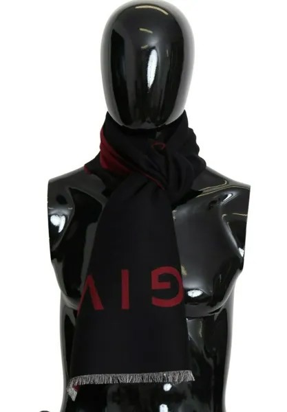 GIVENCHY Paris Черно-Красный шерстяной шарф, шаль унисекс, зимняя теплая 160см x 35см