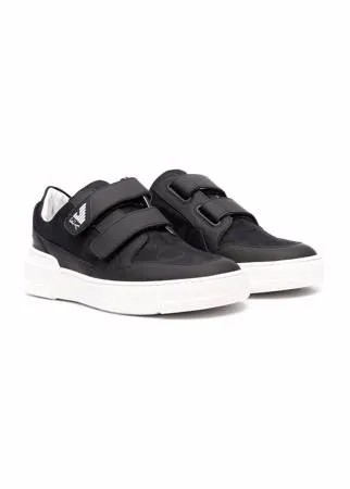 Emporio Armani Kids кеды на липучках с логотипом