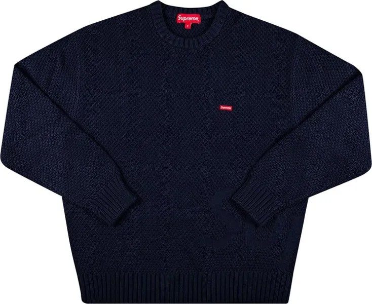 Свитер Supreme Textured Small Box Sweater 'Navy', синий