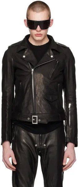Черный - Кожаная куртка Lukes Stooges Rick Owens, цвет Black