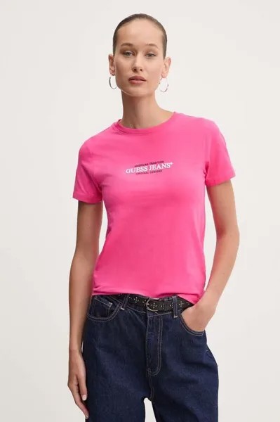 Футболка Guess Jeans, розовый