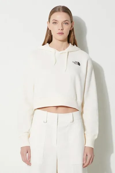 Хлопковая толстовка W Trend Crop Hoodie The North Face, бежевый