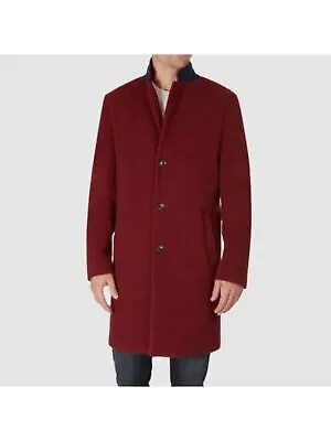 TOMMY HILFIGER Мужское однобортное пальто из смесовой шерсти Addison Maroon 42 SHORT