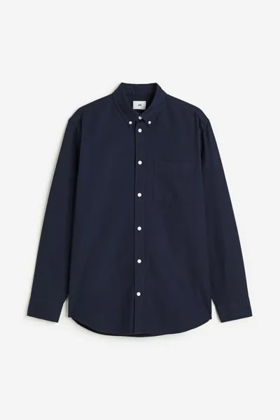 Рубашка мужская H&M 1013956039 синяя M (доставка из-за рубежа)
