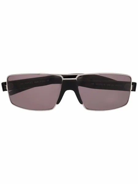 Gucci Pre-Owned солнцезащитные очки в прямоугольной оправе с логотипом