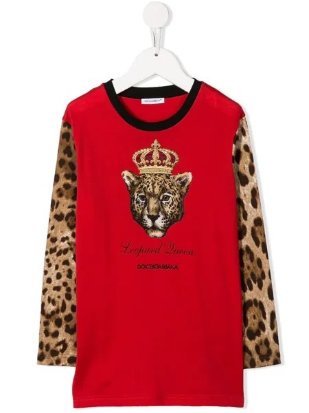 Dolce & Gabbana Kids топ Leopard Queen