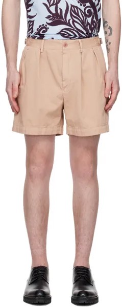Бежевые шорты со складками Dries Van Noten