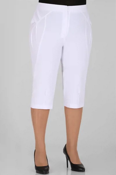 Бриджи женские AlmondShop ИК191-24-21.С2 белые 56 RU