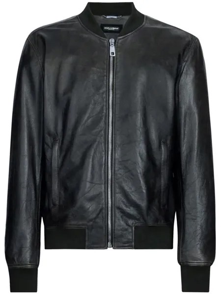Куртка Dolce&Gabbana Leather bomber, синий