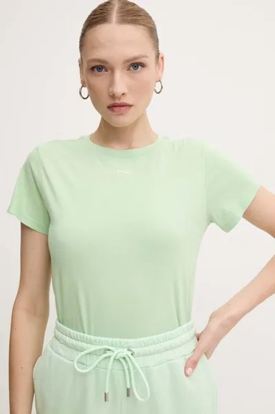 Хлопковая футболка Pinko, зеленый