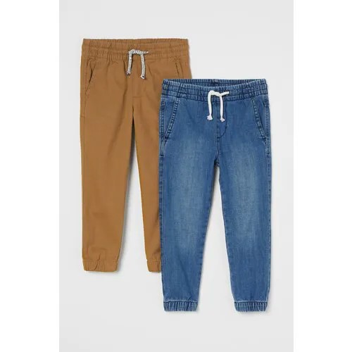 Джинсы  H&M, размер 134, синий, коричневый