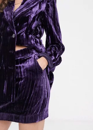 Фиолетовая мини-юбка из мятого бархата & Other Stories-Черный