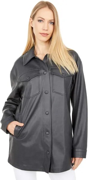 Куртка Avec Les Filles Faux Leather Shacket, цвет Graphite