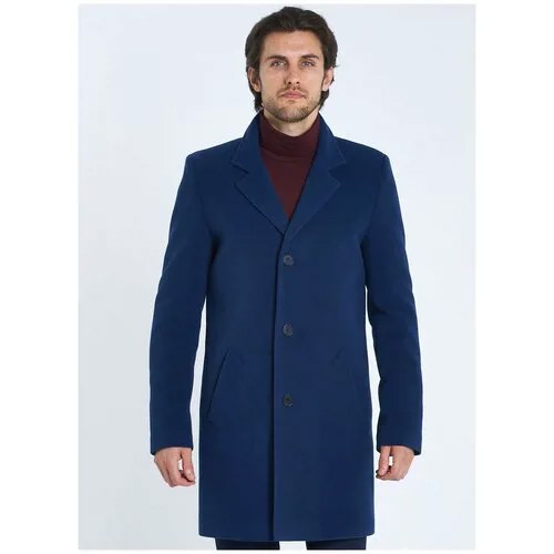 Пальто мужское 27, каляев, размер 44, синий