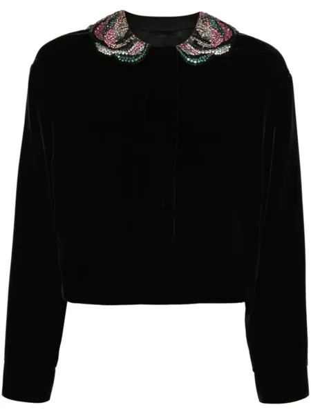 Giorgio Armani жакет с кристаллами, черный