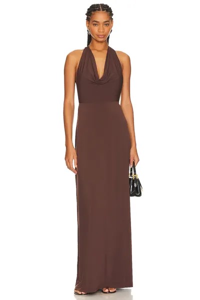 Платье макси WeWoreWhat Cowl Halter, цвет Umber