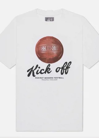 Мужская футболка Peaceful Hooligan Kick Off, цвет белый, размер S