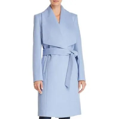 Cole Haan Женское синее теплое пальто макси с запахом из смесовой шерсти Верхняя одежда 10 BHFO 3614