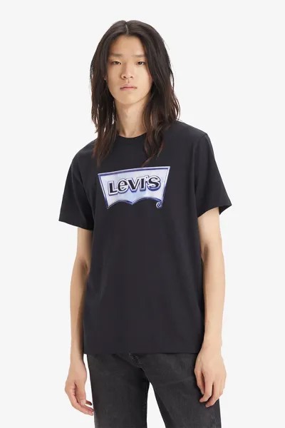 Хлопковая футболка с логотипом Levi'S, черный