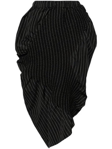 Issey Miyake юбка миди Contraction асимметричного кроя, черный