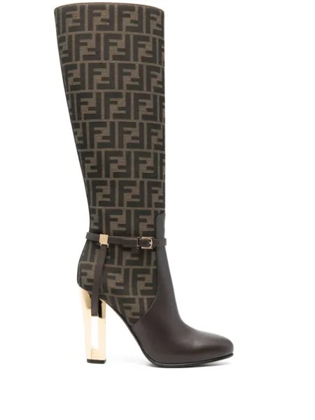 FENDI сапоги Delfina 110 с монограммой, коричневый