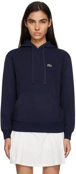 Худи темно-синего цвета с нашивками Lacoste