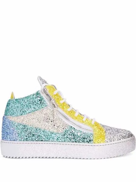 Giuseppe Zanotti высокие кеды Kriss с блестками