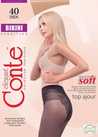 Колготки женские Conte BIKINI 40 телесные 3