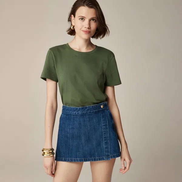 Футболка классического кроя из винтажного джерси с круглым вырезом J.Crew, зеленый