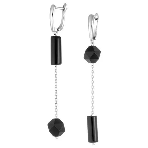 Серьги асимметричные из оникса