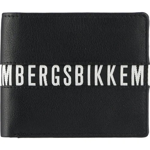 Бумажник BIKKEMBERGS, натуральная кожа, гладкая фактура, отделение для карт, черный