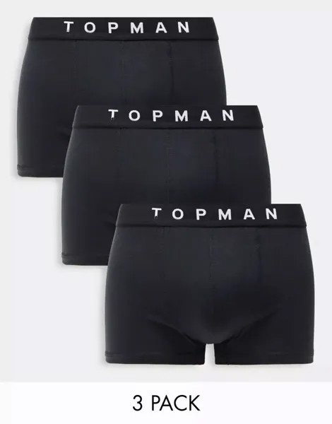 Черные трусы Topman (3 шт.) с черным поясом