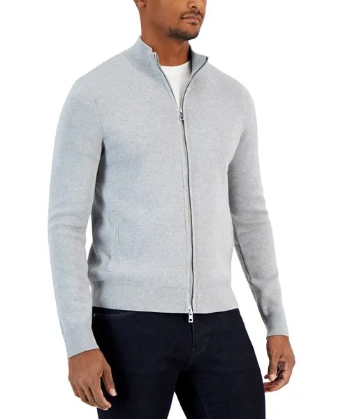 Мужская куртка-свитер двойной вязки на молнии спереди Michael Kors, серый