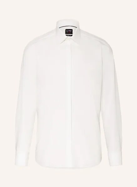 Облегающая рубашка level five с откидными манжетами Olymp, белый