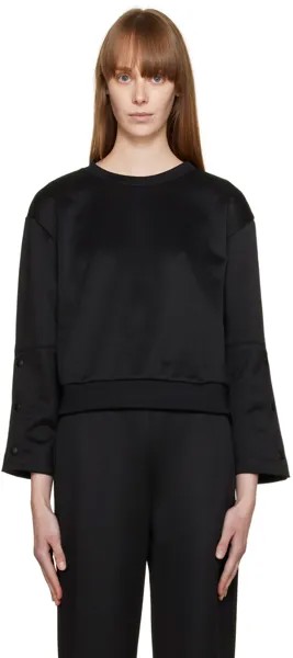 Черная футболка с длинным рукавом под зебру Max Mara Leisure