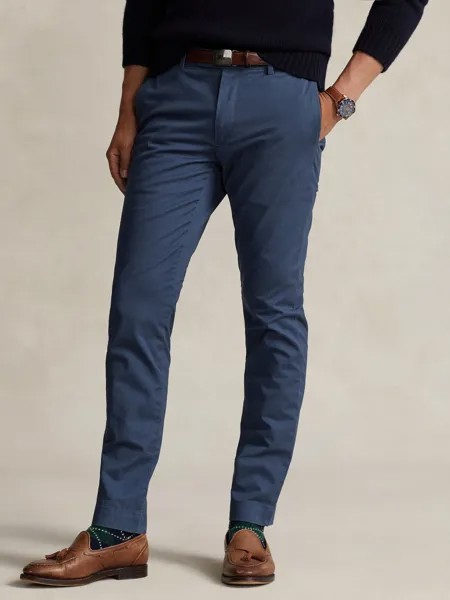 Легкие брюки поло стрейч узкого кроя Ralph Lauren, темно-синий