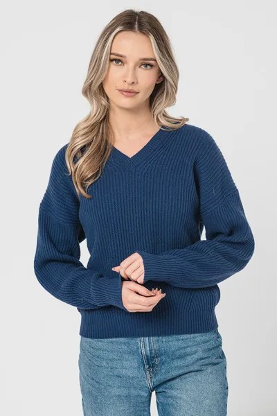 Остроконечный шерстяной свитер United Colors Of Benetton, синий