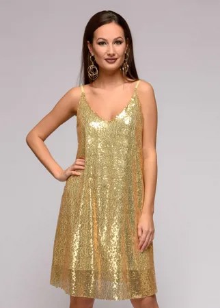 Вечернее платье женское 1001dress DM00878GL золотистое 46