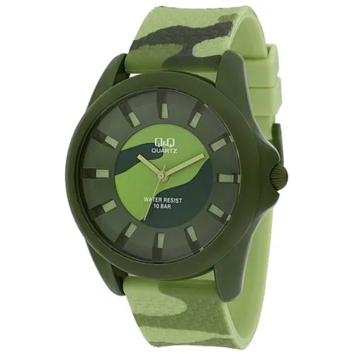 Наручные часы Q&Q Часы наручные мужские Q&Q VR42-020 Гарантия 1 год, зеленый, хаки
