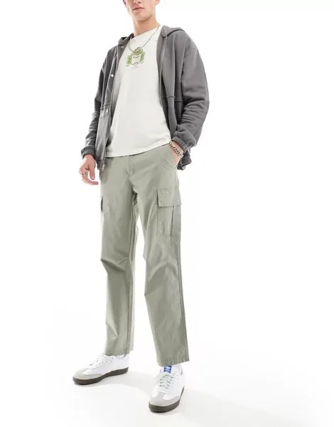 Брюки карго свободного кроя цвета хаки Selected Homme