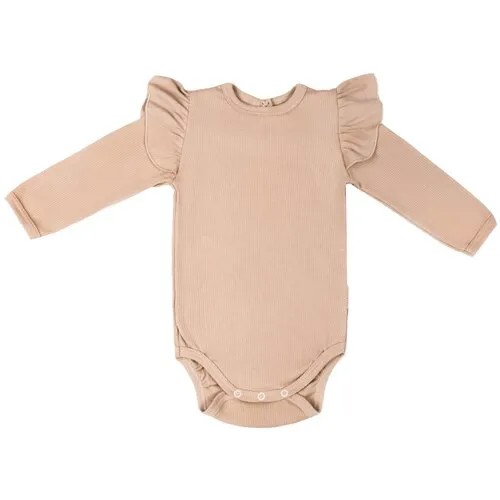 Боди детское с длинным рукавом с рюшами AMAROBABY Fashion, зеленый, размер 86