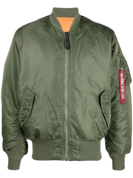 Alpha Industries двусторонняя куртка-бомбер MA-1, зеленый